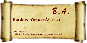 Boskov Annamária névjegykártya